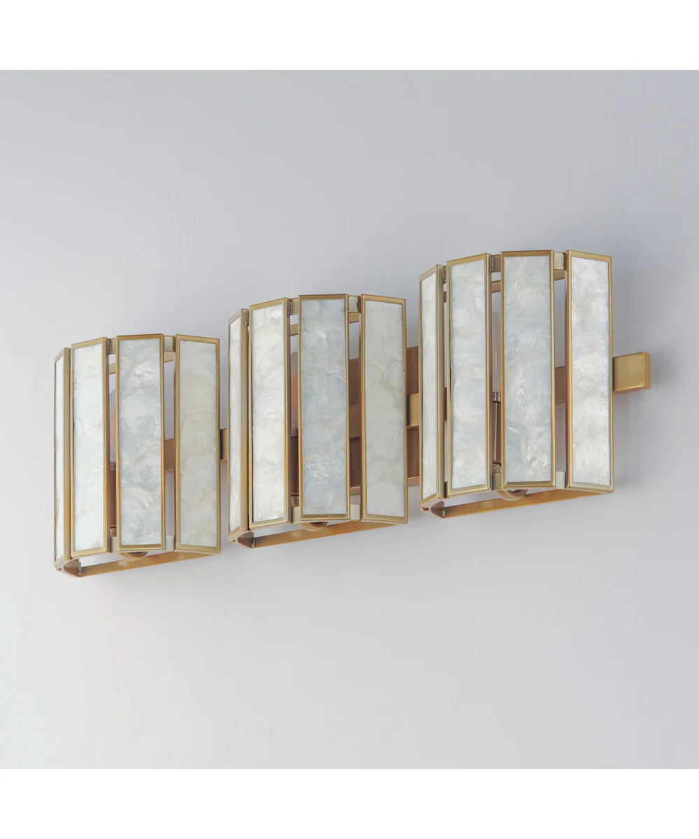 Miramar 3-Light Wall Sconce Capiz / Natural Aged Brass - Image 4
