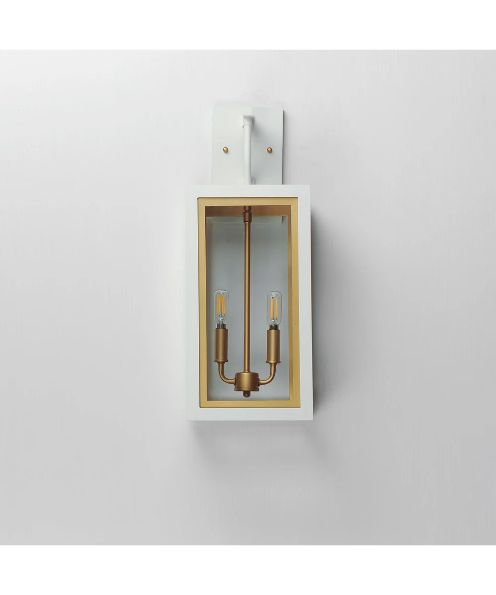 Neoclass 2-Light Outdoor Sconce White/Gold - Image 2
