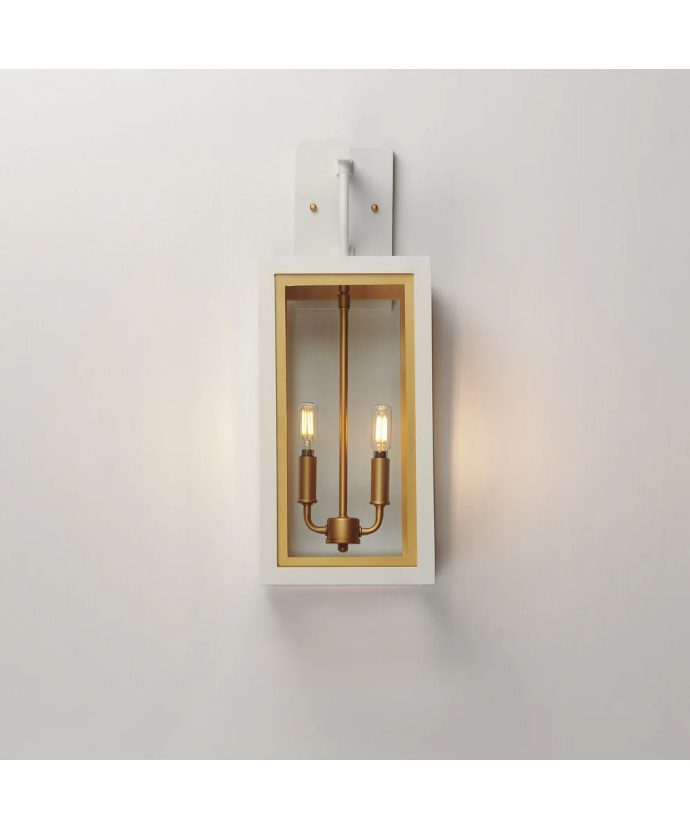 Neoclass 2-Light Outdoor Sconce White/Gold - Image 3