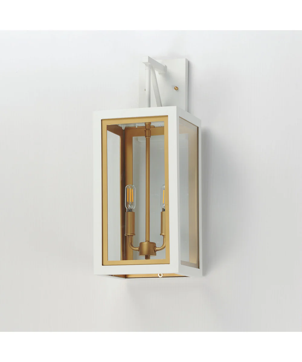 Neoclass 2-Light Outdoor Sconce White/Gold - Image 4