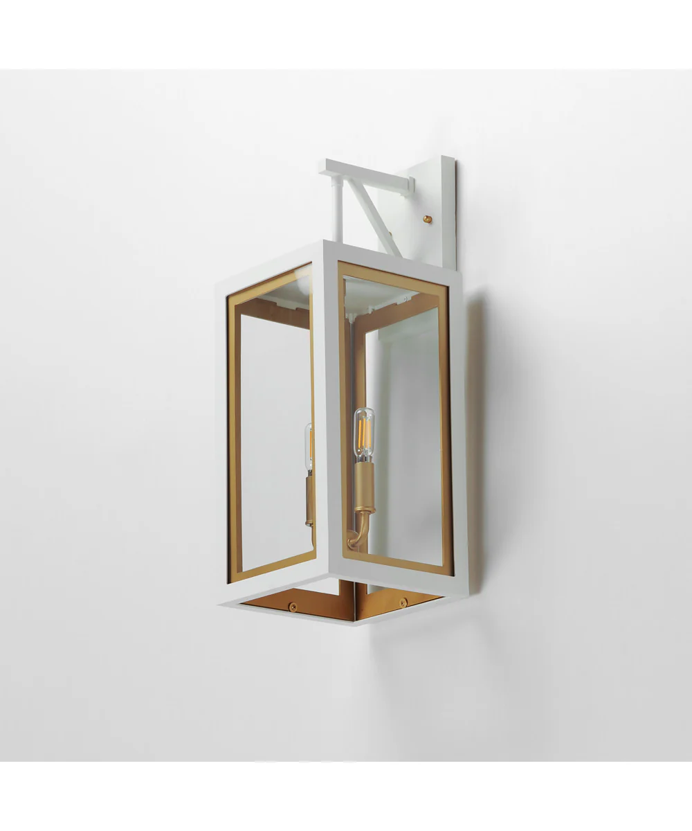 Neoclass 2-Light Outdoor Sconce White/Gold - Image 5