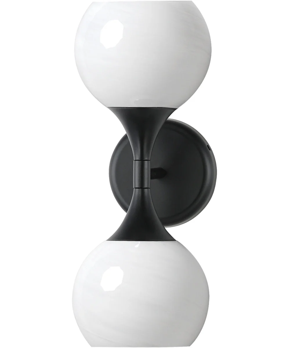 Neve 2-Light Wall Sconce Black