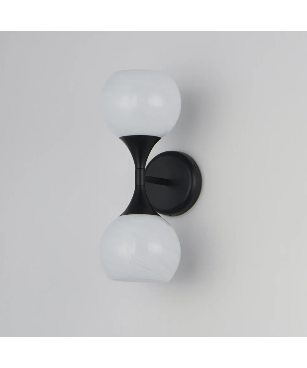 Neve 2-Light Wall Sconce Black - Image 4