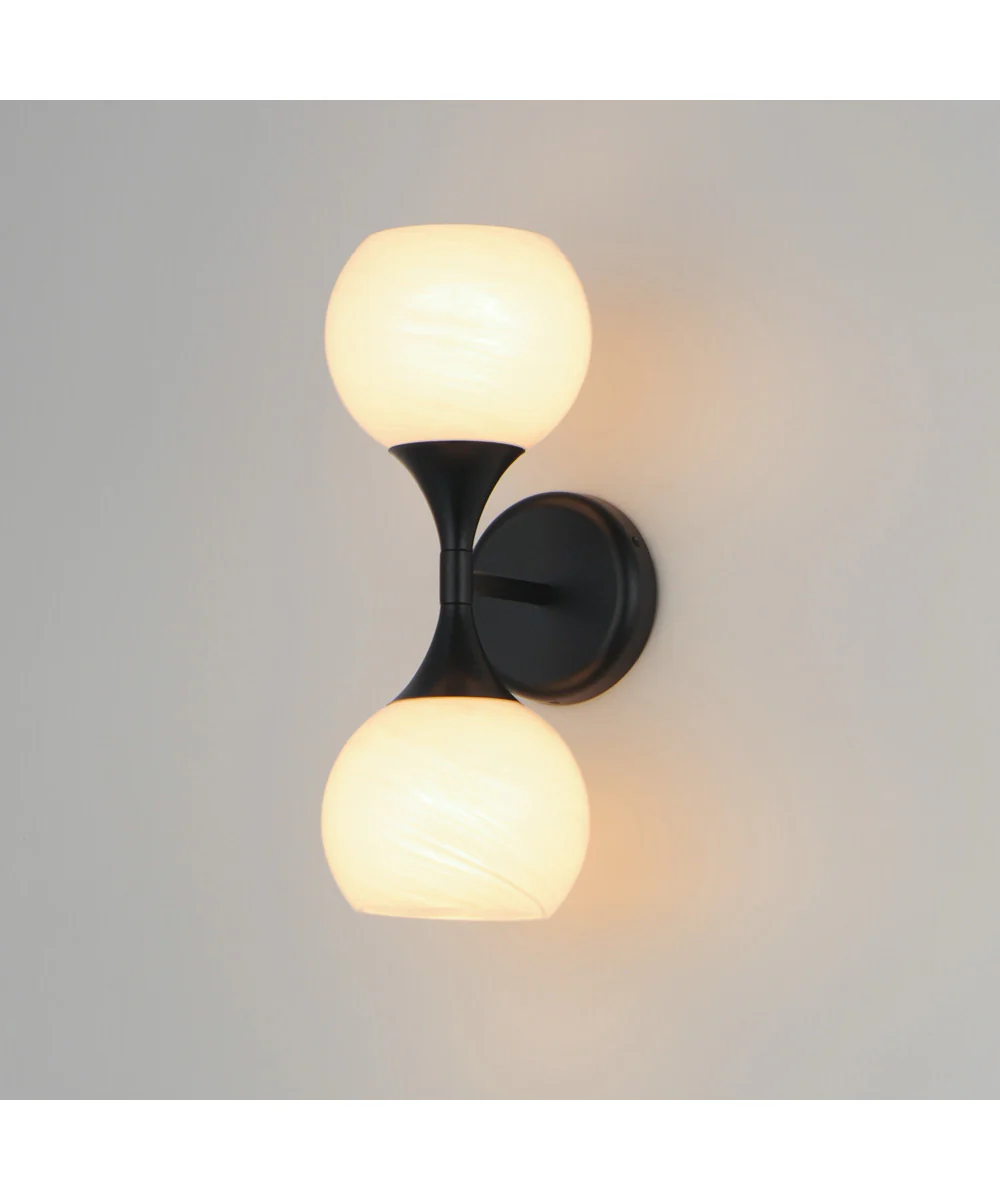 Neve 2-Light Wall Sconce Black - Image 5