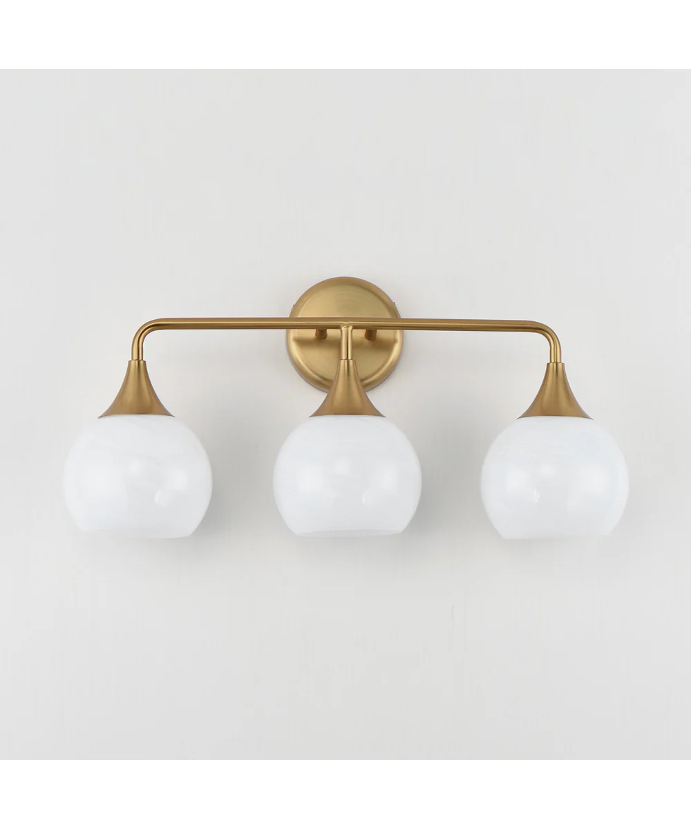 Neve 3-Light Bath Vanity Natural Aged Brass - Image 2