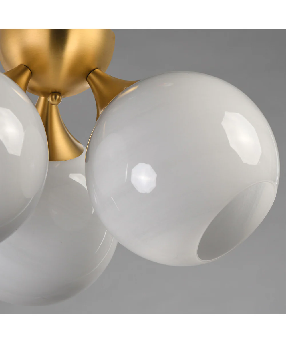 Neve 3-Light Semi Flush Natural Aged Brass - Image 5