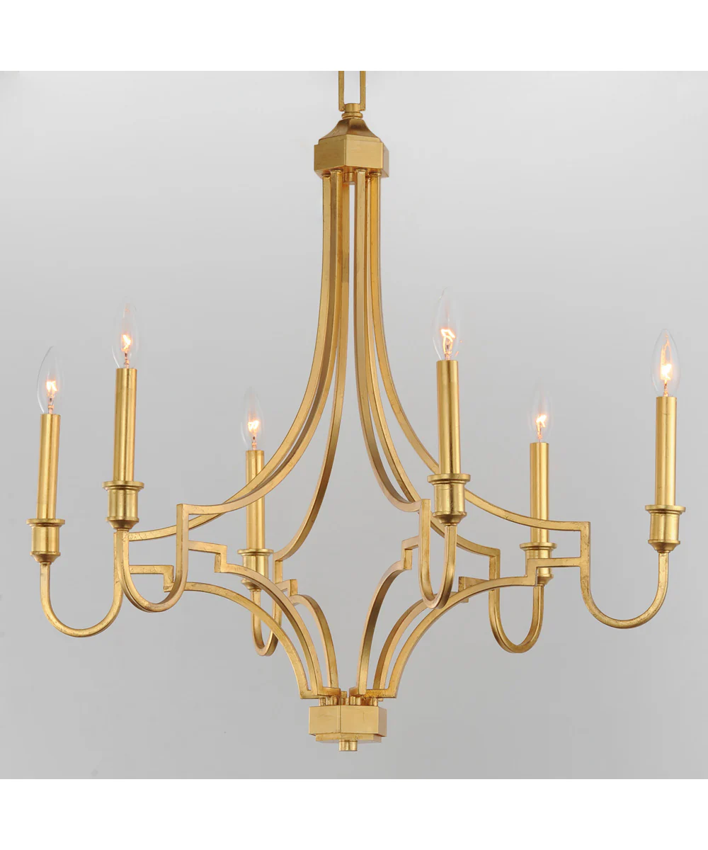 Normandy 6-Light Chandelier Gold Leaf - Image 2
