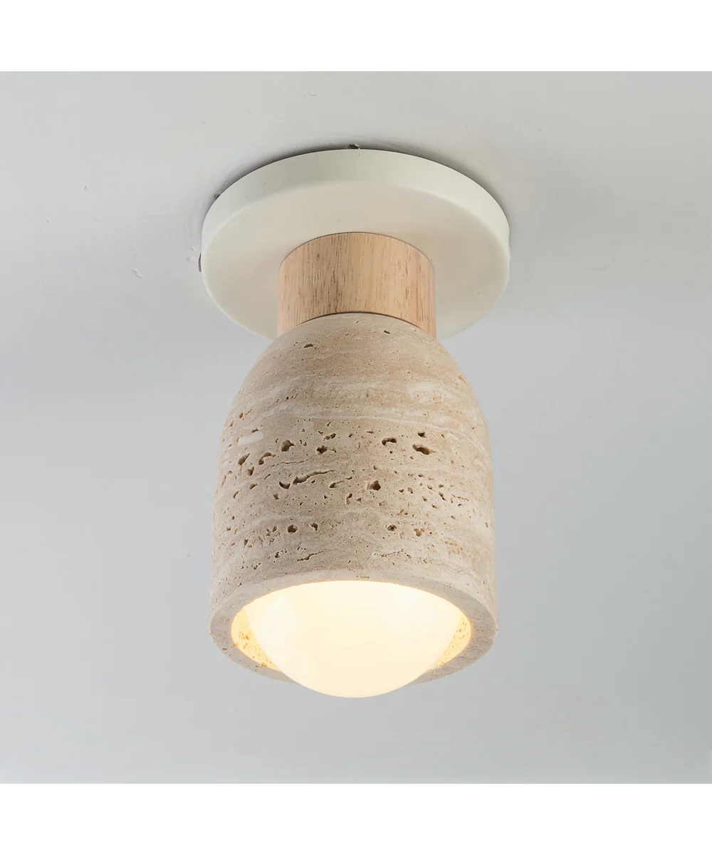 Pompeii 1-Light Flush Mount Travertine / Oyster - Image 3