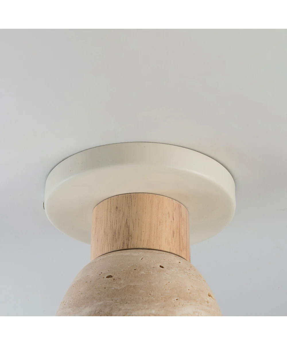 Pompeii 1-Light Flush Mount Travertine / Oyster - Image 4