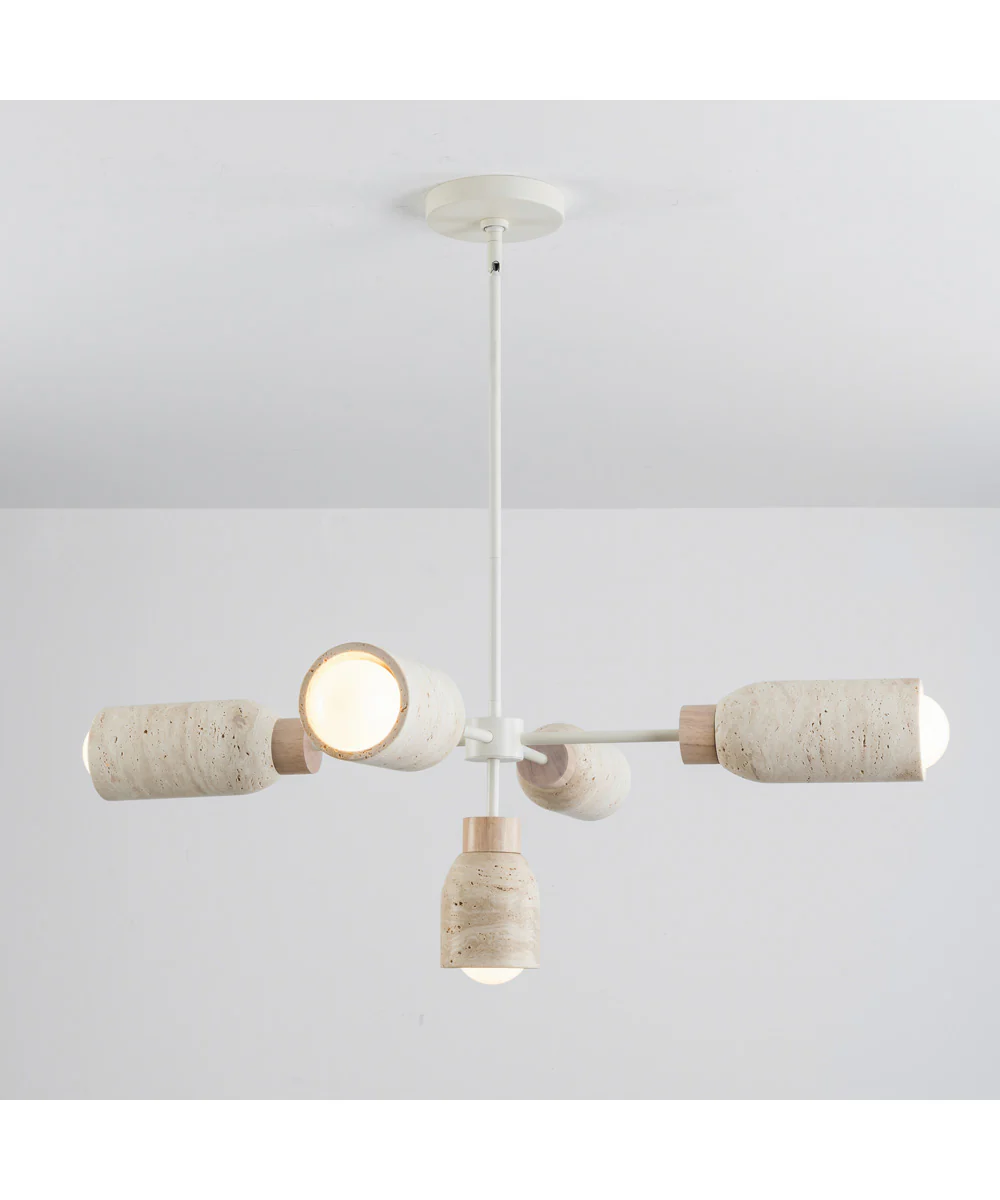 Pompeii 5-Light Pendant Travertine / Oyster - Image 2