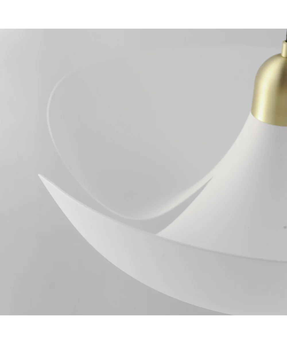 Poppy 18 inch Pendant White/Satin Brass - Image 5