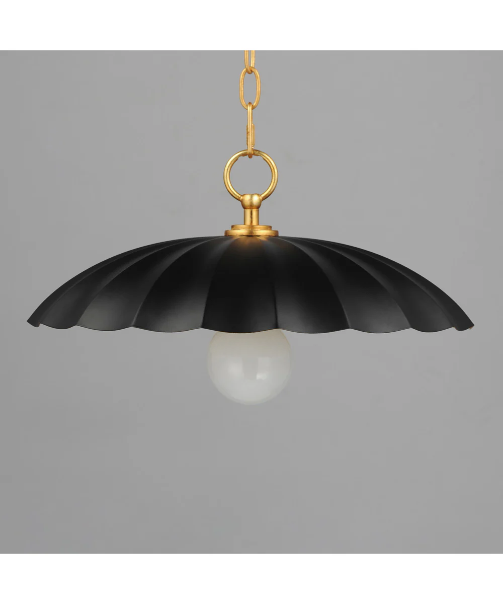 Primrose 1-Light Pendant Black / Gold Leaf - Image 2