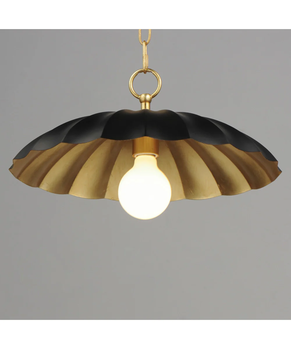 Primrose 1-Light Pendant Black / Gold Leaf - Image 3