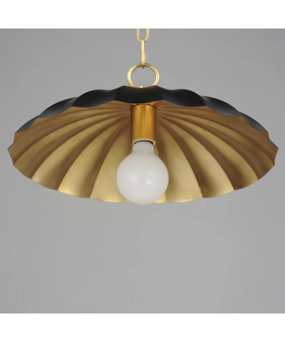 Primrose 1-Light Pendant Black / Gold Leaf - Image 4