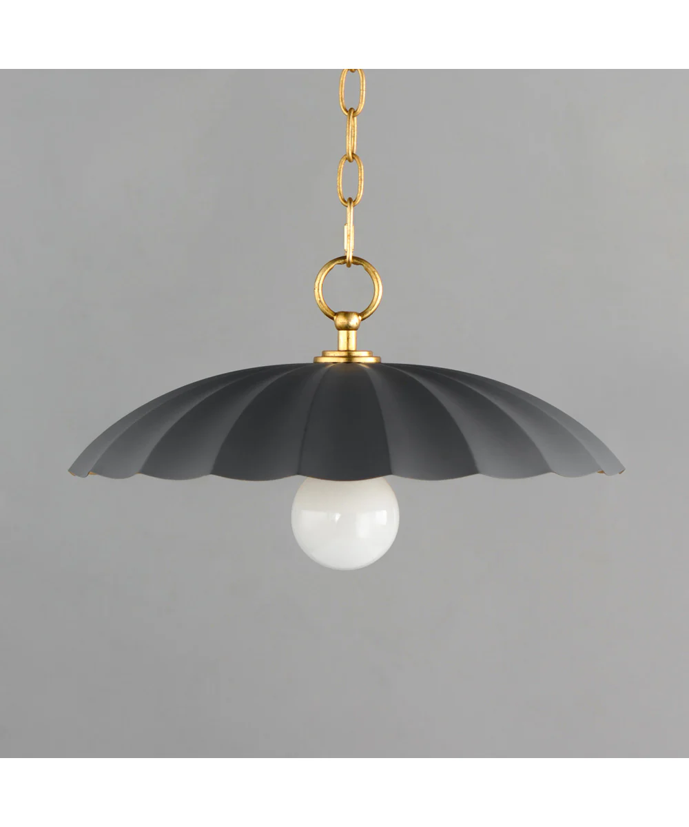 Primrose 1-Light Pendant Dark Grey / Gold Leaf - Image 2