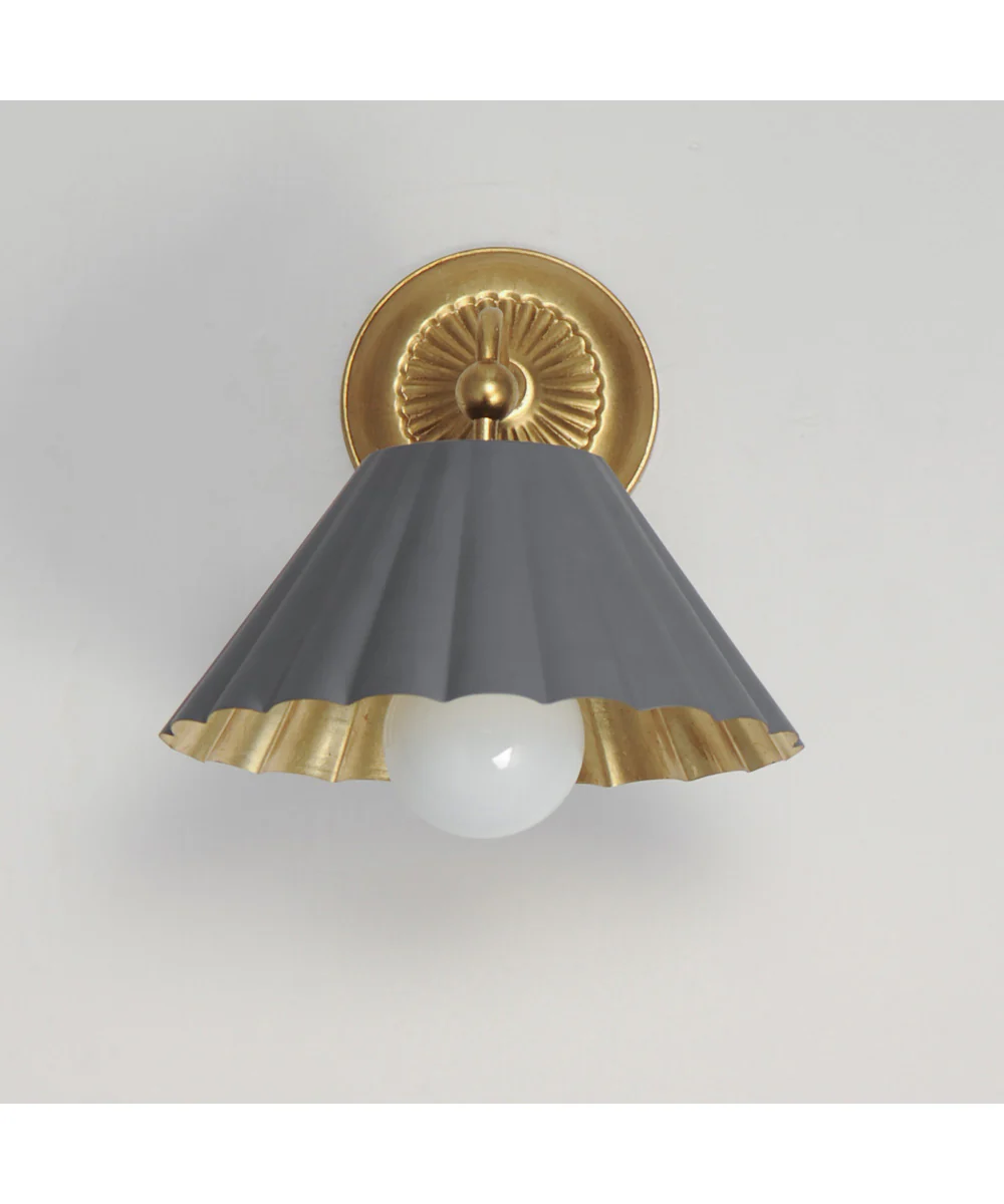 Primrose 1-Light Wall Sconce Dark Grey / Gold Leaf - Image 2
