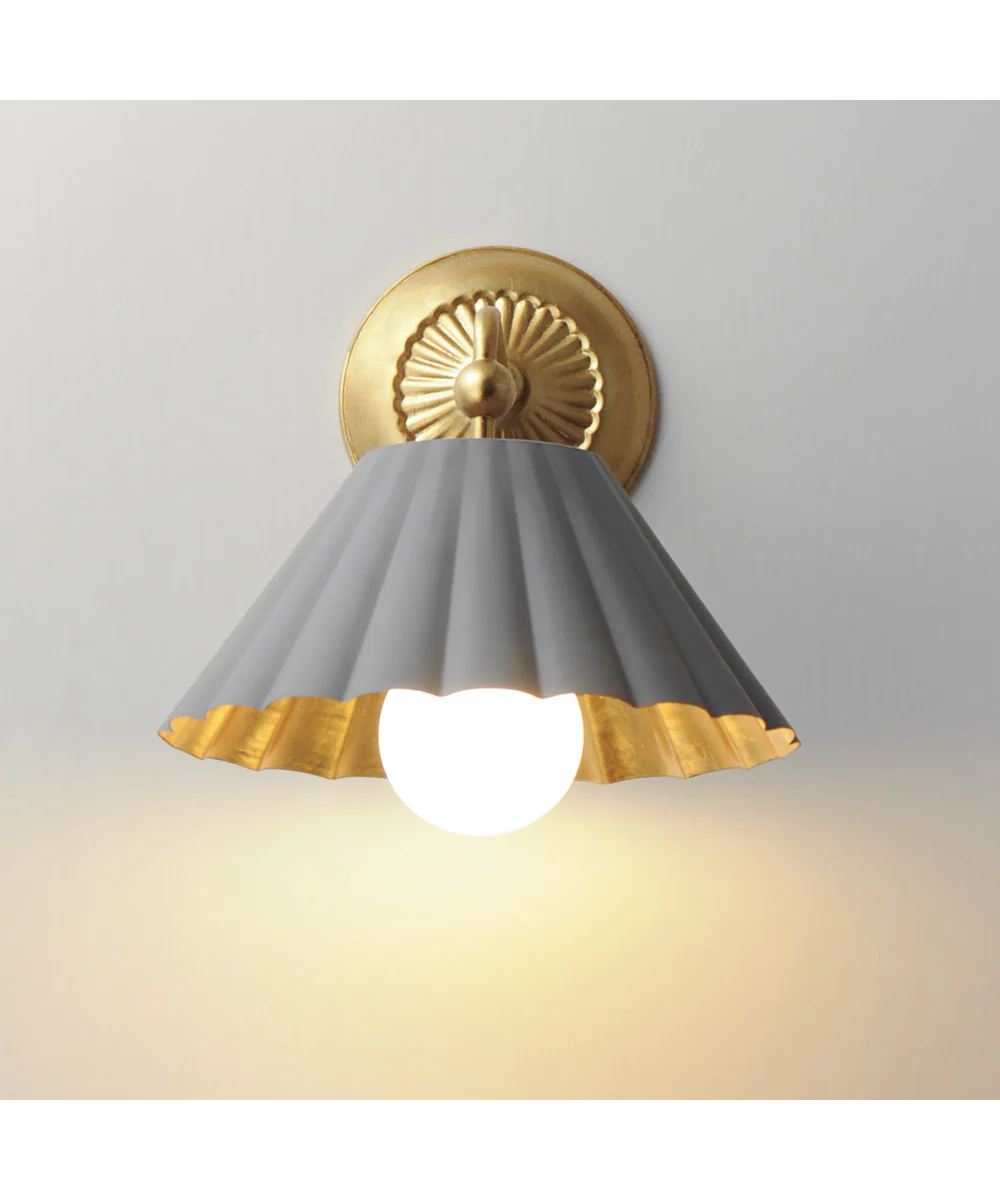 Primrose 1-Light Wall Sconce Dark Grey / Gold Leaf - Image 3