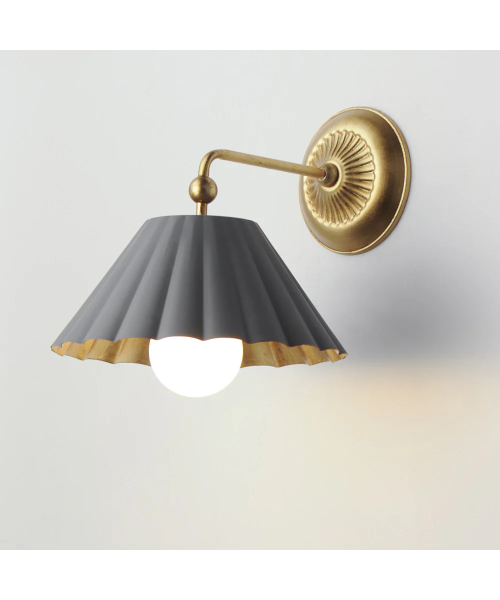 Primrose 1-Light Wall Sconce Dark Grey / Gold Leaf - Image 4