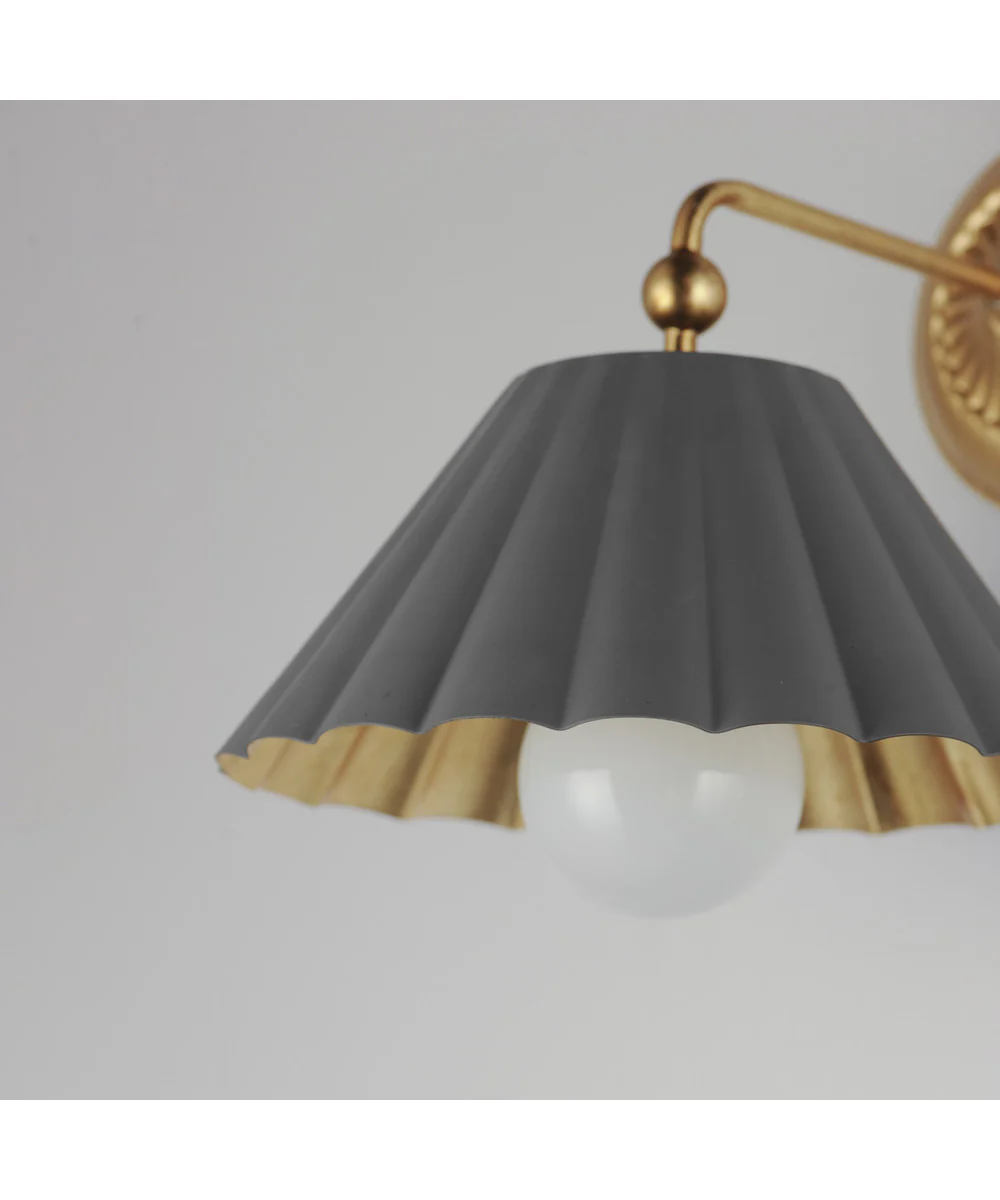 Primrose 1-Light Wall Sconce Dark Grey / Gold Leaf - Image 5