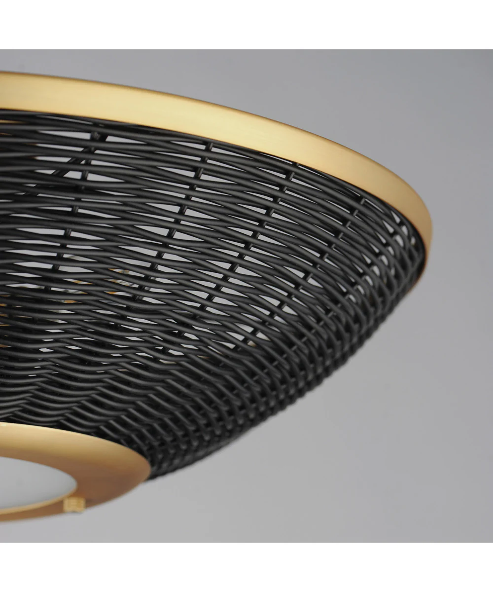 Rattan 20 inch Wall Sconce/Semi Flush Mount Natural Aged Brass - Image 4