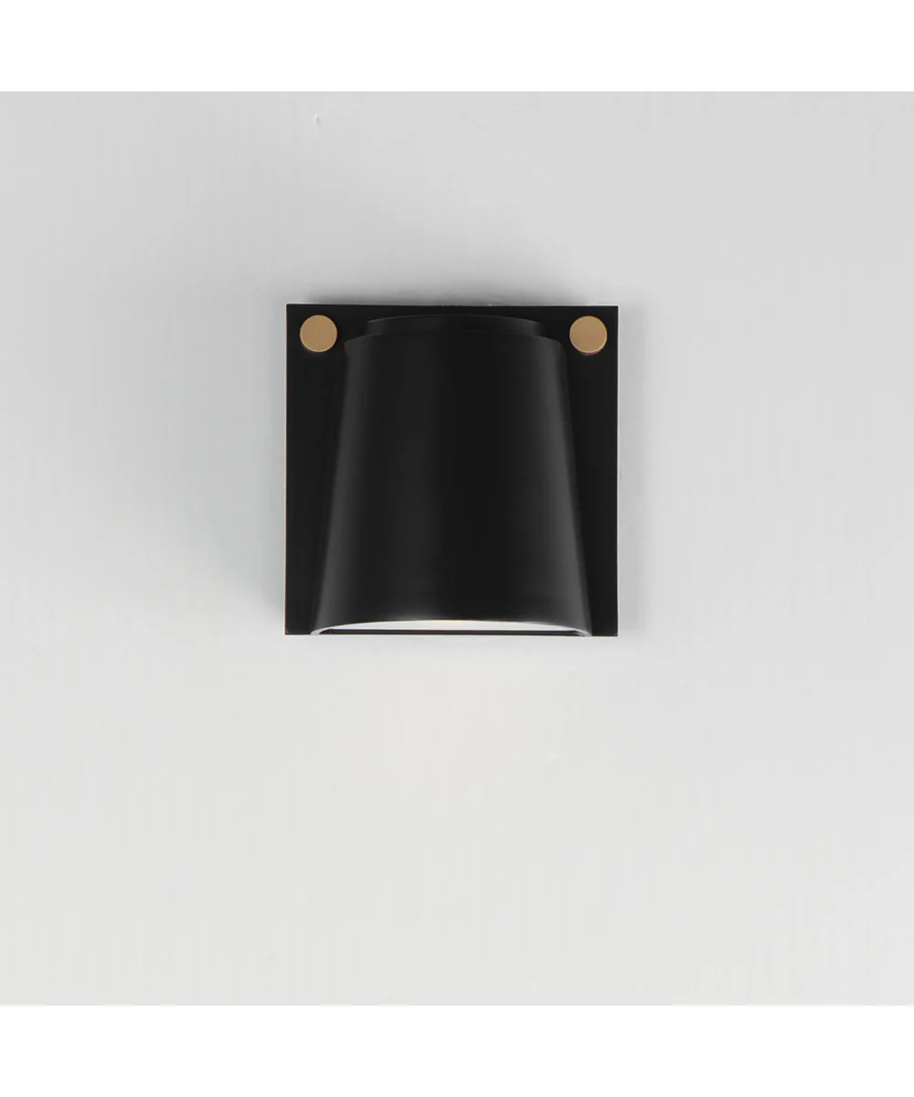 Rivet VX Small LED Outdoor Sconce Black / Antique Brass - Image 2