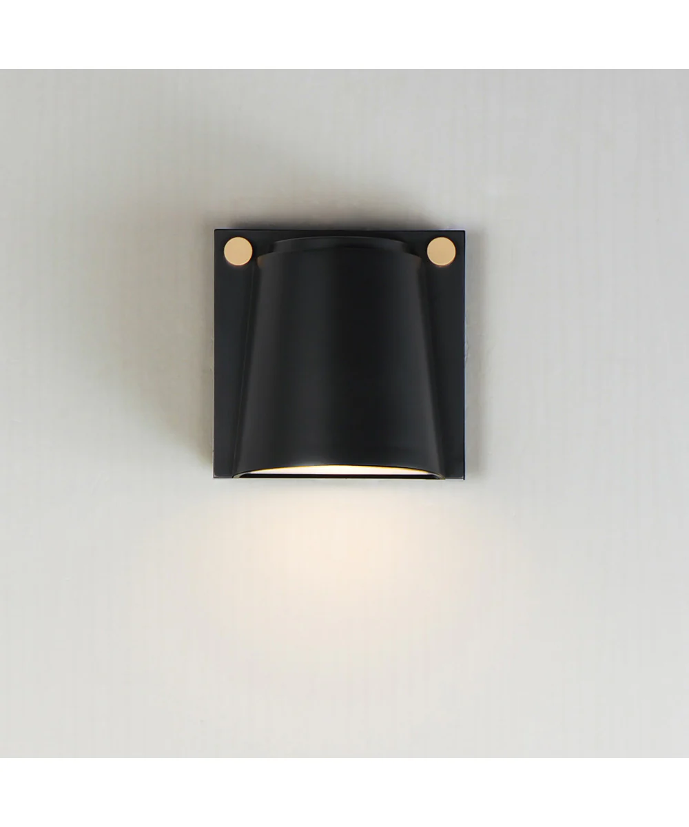 Rivet VX Small LED Outdoor Sconce Black / Antique Brass - Image 3