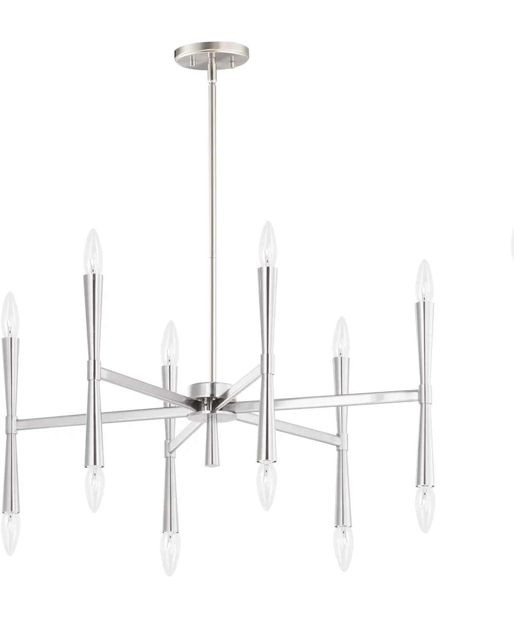 Rome 12-Light Chandelier Satin Nickel