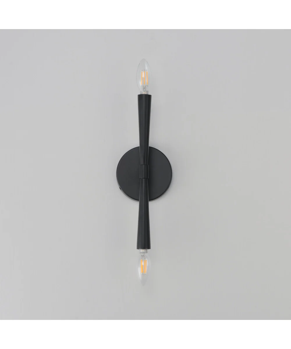 Rome 2-Light Wall Sconce Black - Image 2
