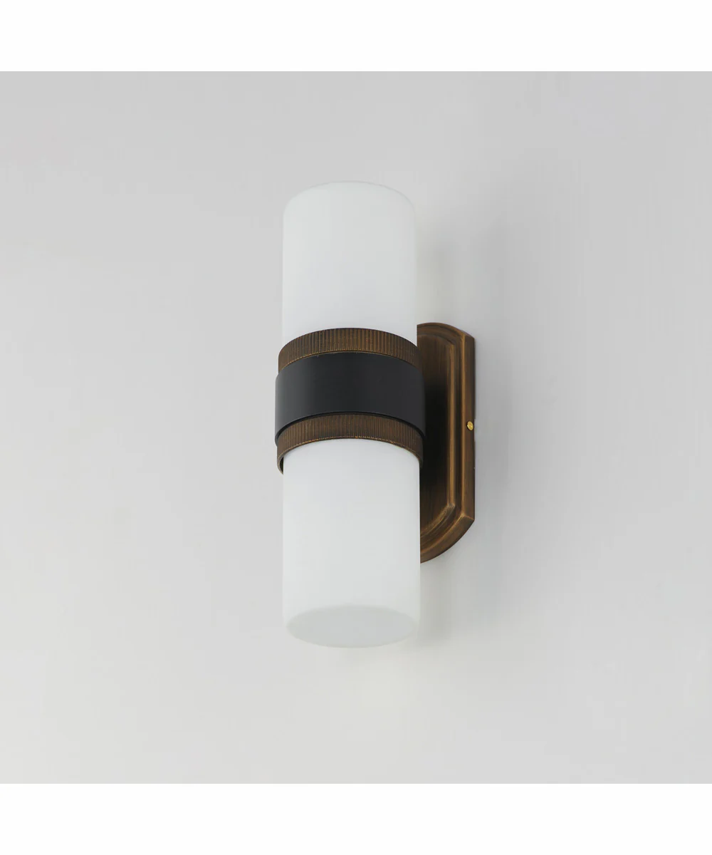 Ruffles 2-Light Outdoor Sconce Black / Antique Brass - Image 6