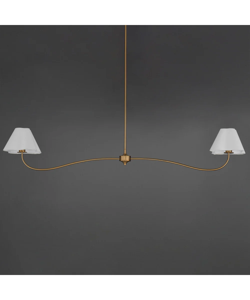 Saxon 2-Light Pendant Natural Aged Brass - Image 2