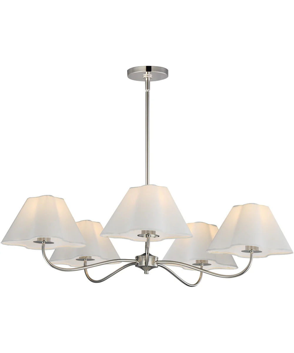 Saxon 5-Light Chandelier Polished Nickel