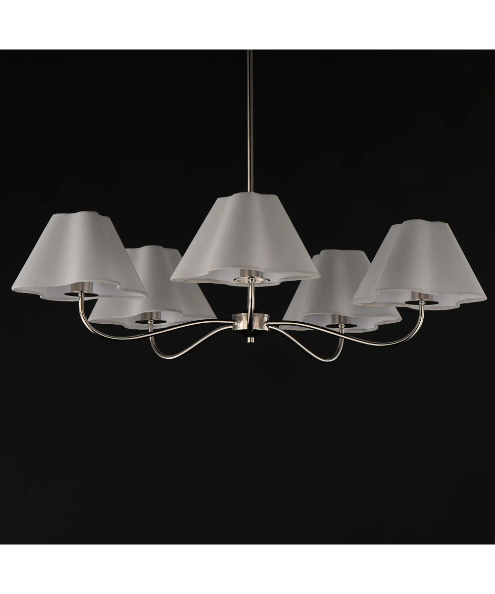 Saxon 5-Light Chandelier Polished Nickel - Image 2