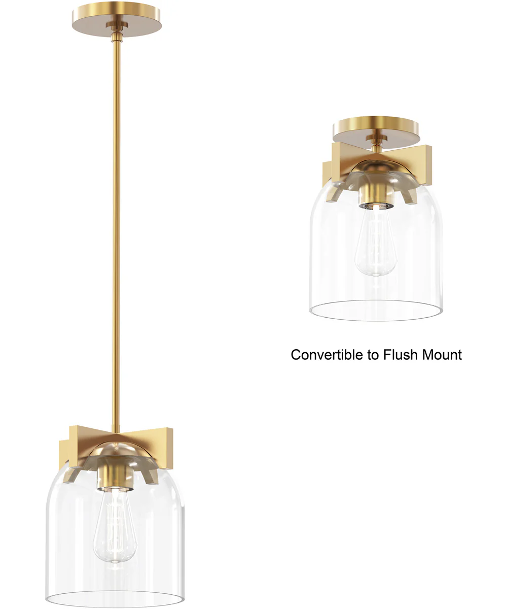 Scoop 1-Light Pendant/Flush Mount Natural Aged Brass - Image 2
