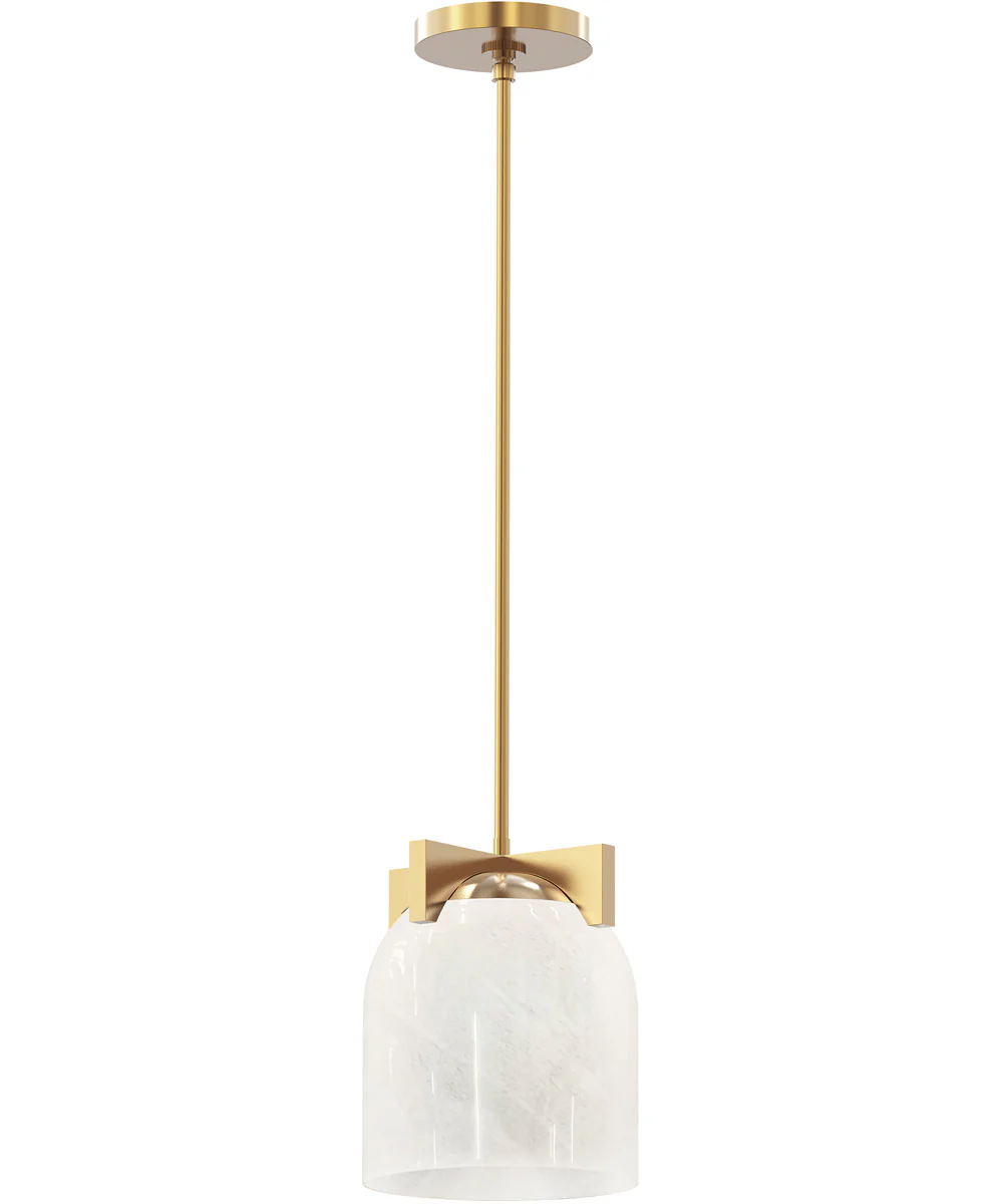 Scoop 1-Light Pendant/Flush Mount Natural Aged Brass