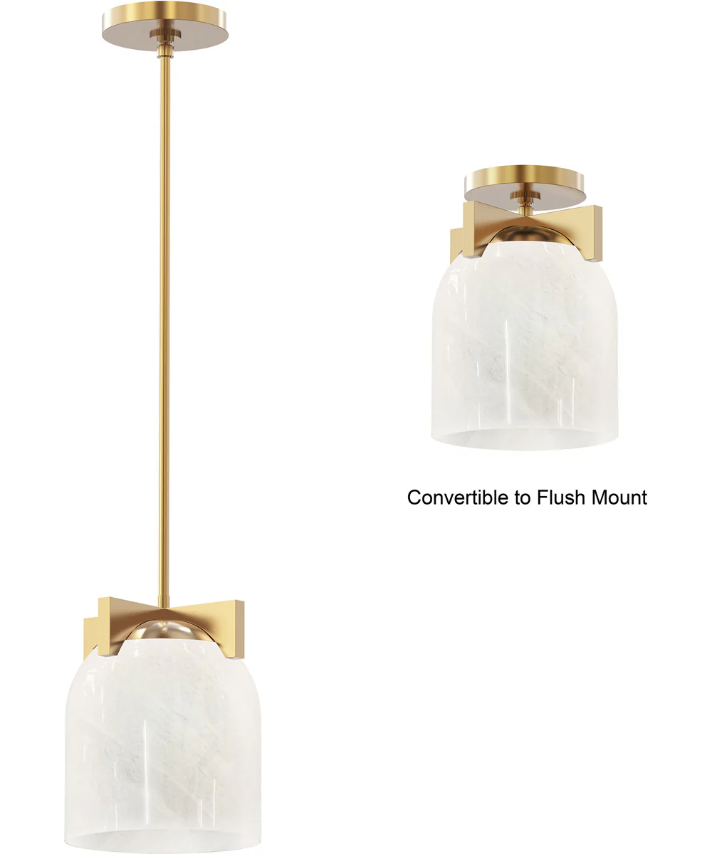 Scoop 1-Light Pendant/Flush Mount Natural Aged Brass - Image 2