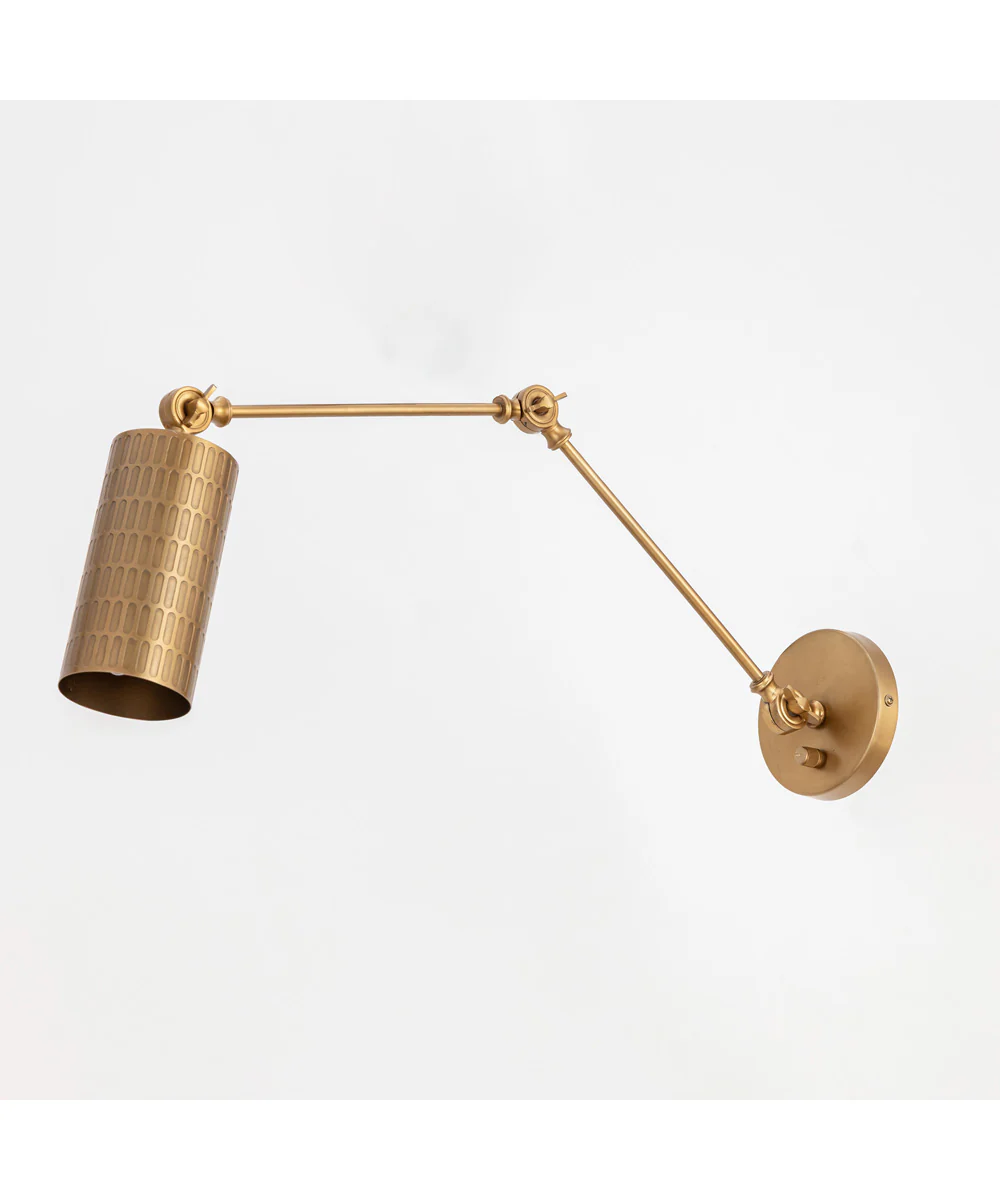 Shaka 1-Light Swing Arm Wall Sconce Weathered Brass - Image 4