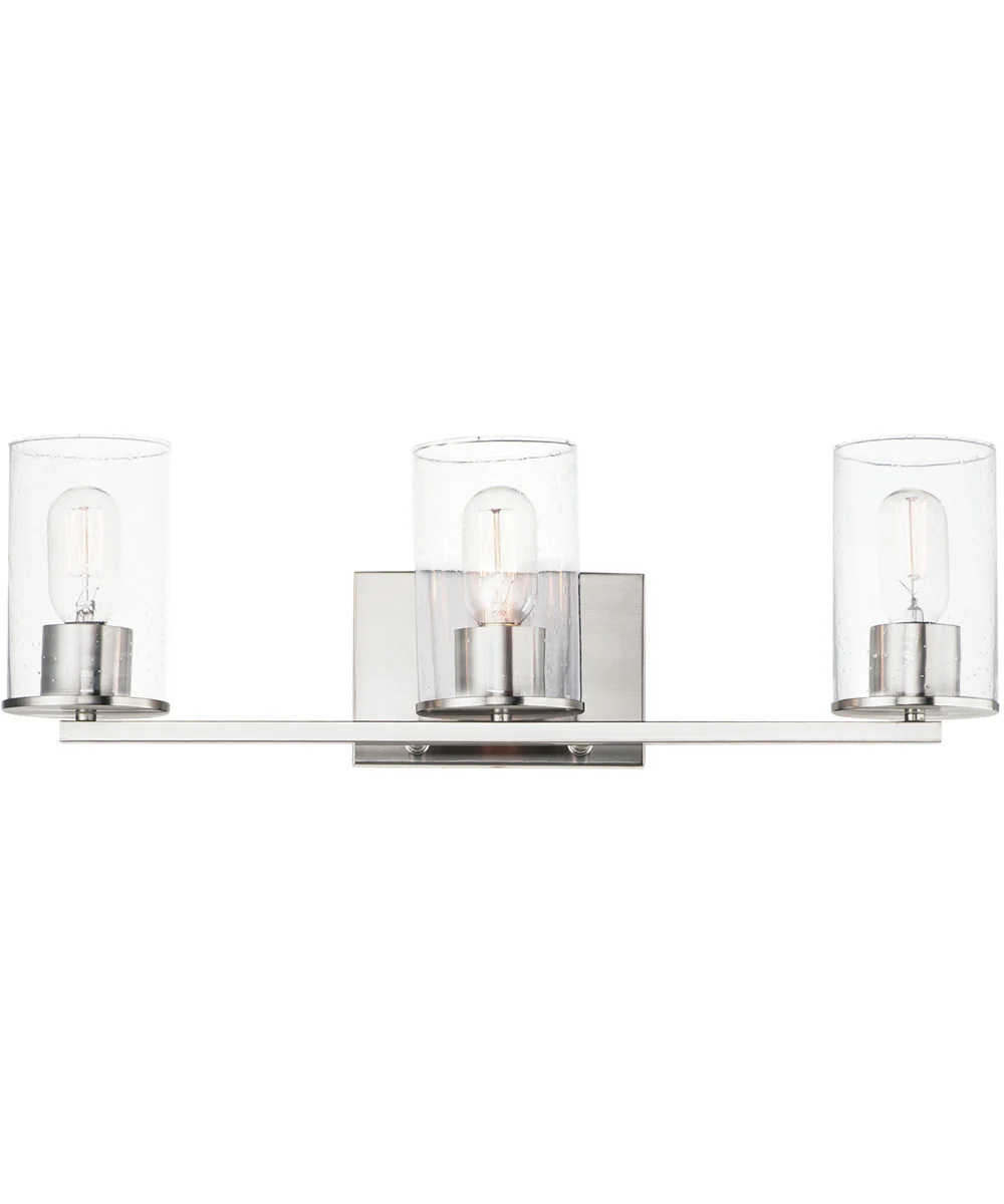 Sleek 3-Light Bath Vanity Satin Nickel