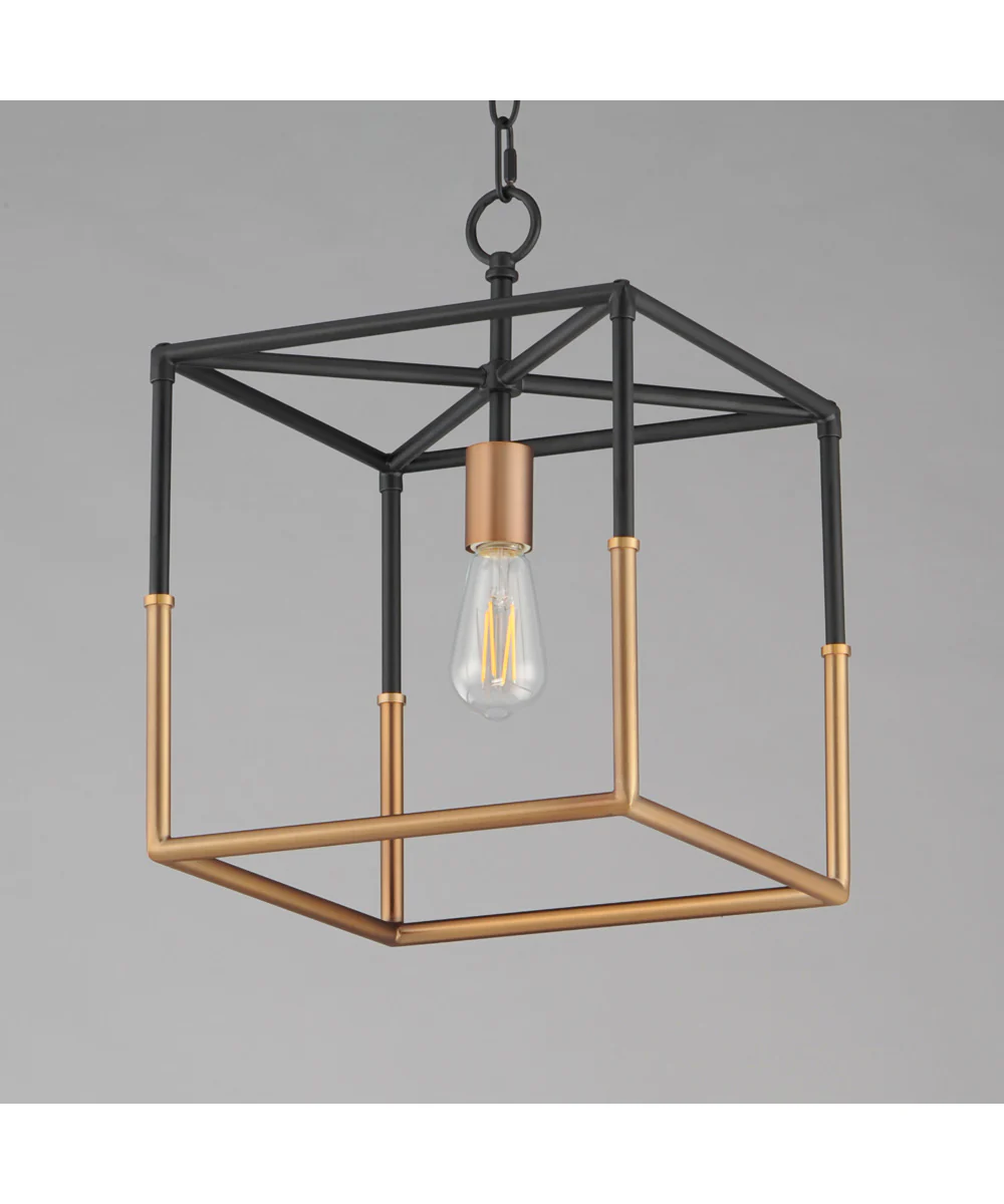 Soho 1-Light Pendant Black/Weathered Brass - Image 4