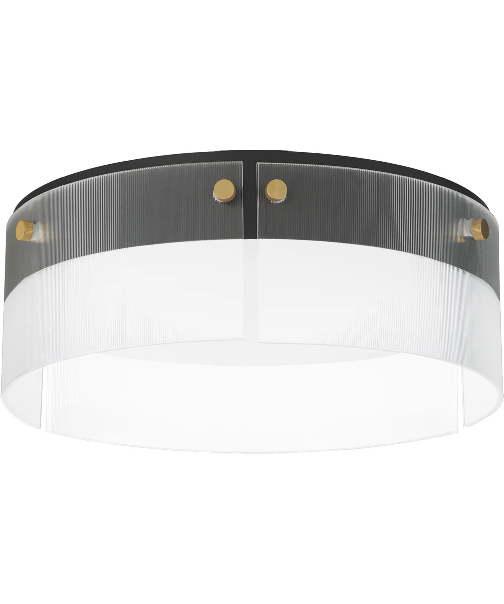Spectre 16 inch Flush Mount Black / Natural Aged Brass
