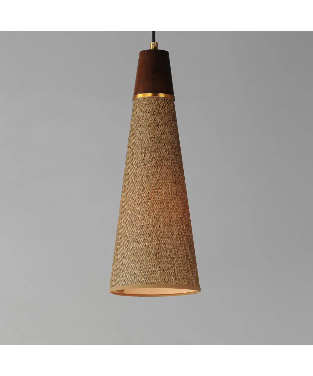 Sumatra 7 inch Elongated Pendant Natural Aged Brass - Image 3