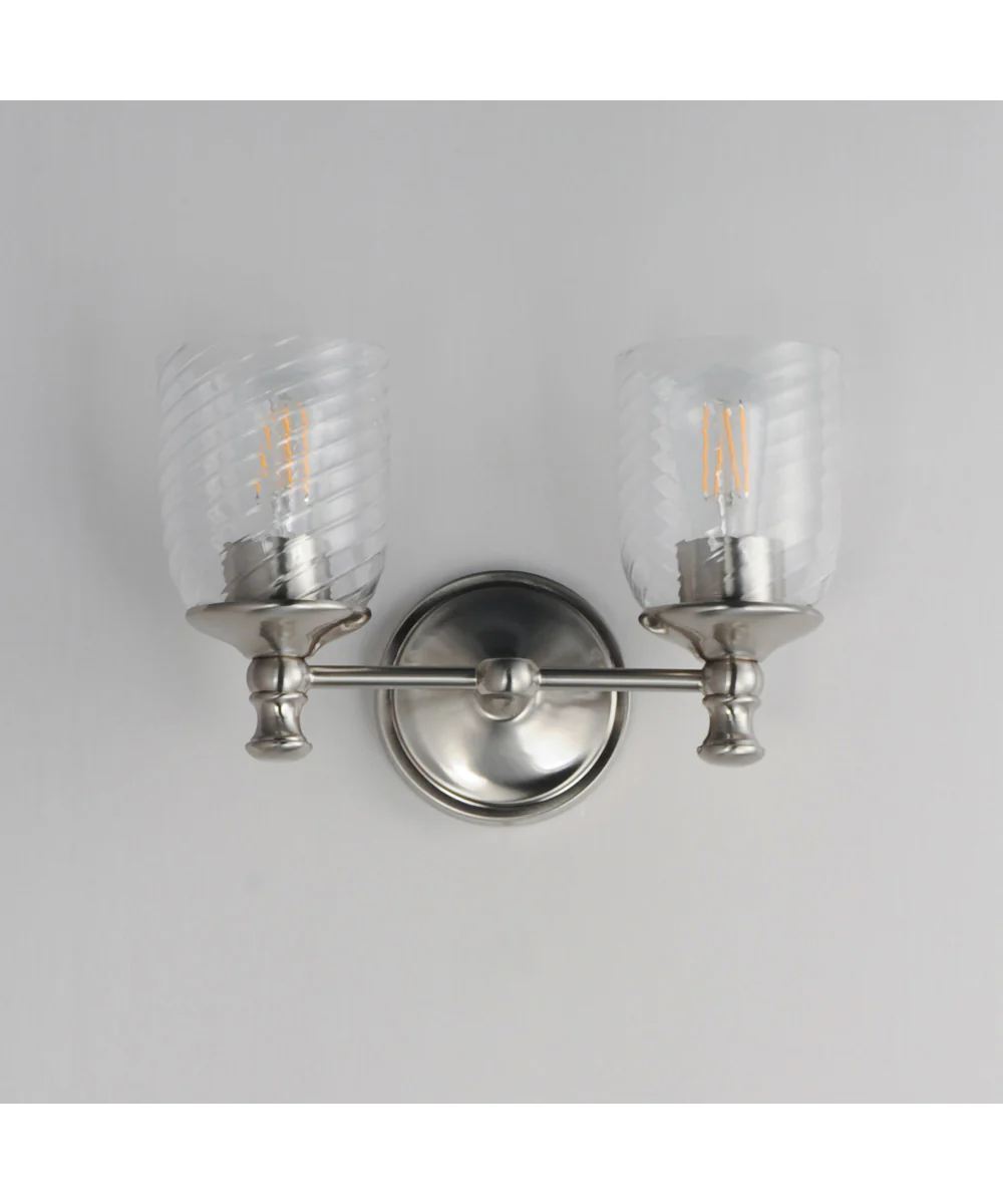 Swirl 2-Light Wall Sconce Satin Nickel - Image 2