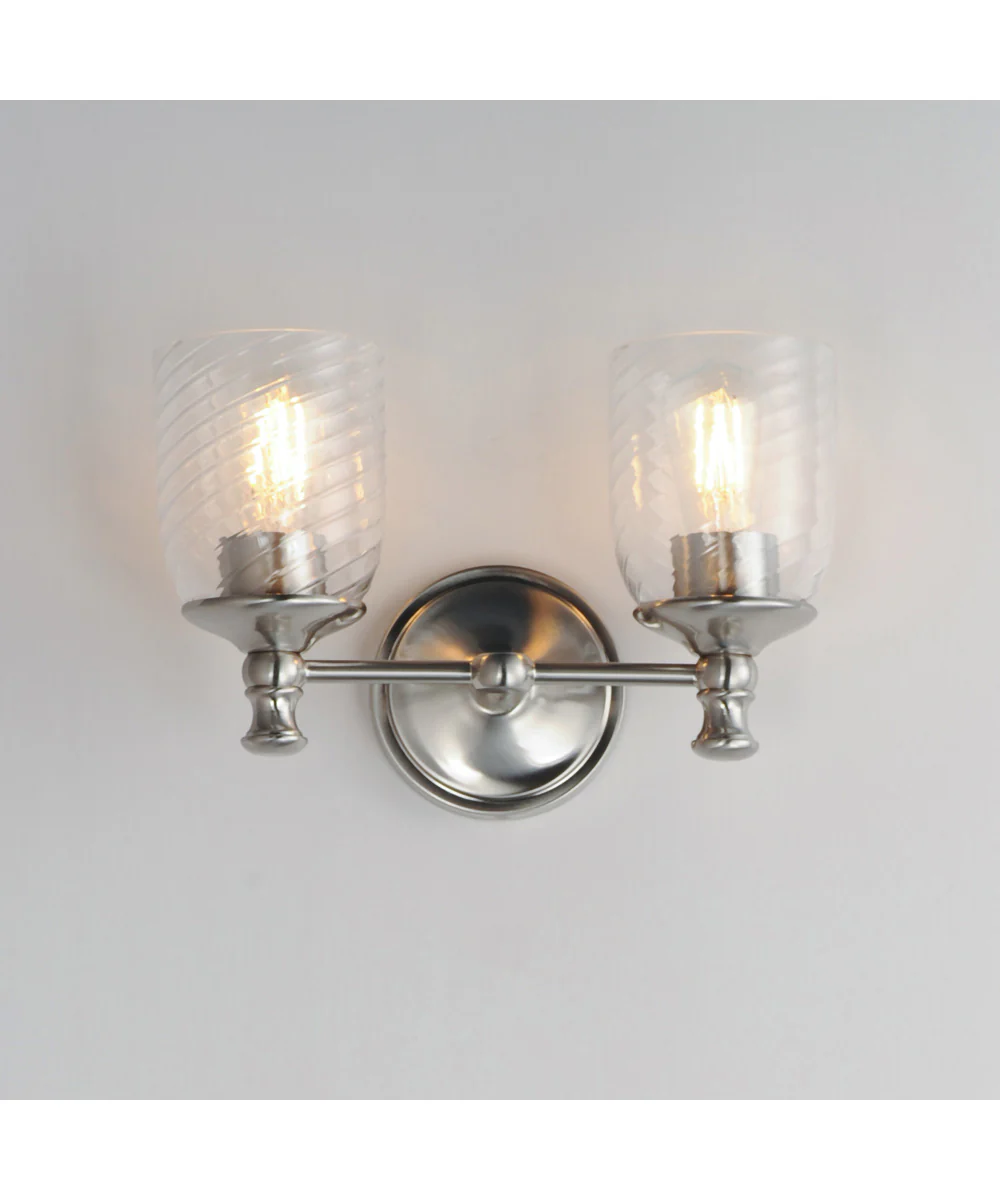 Swirl 2-Light Wall Sconce Satin Nickel - Image 3