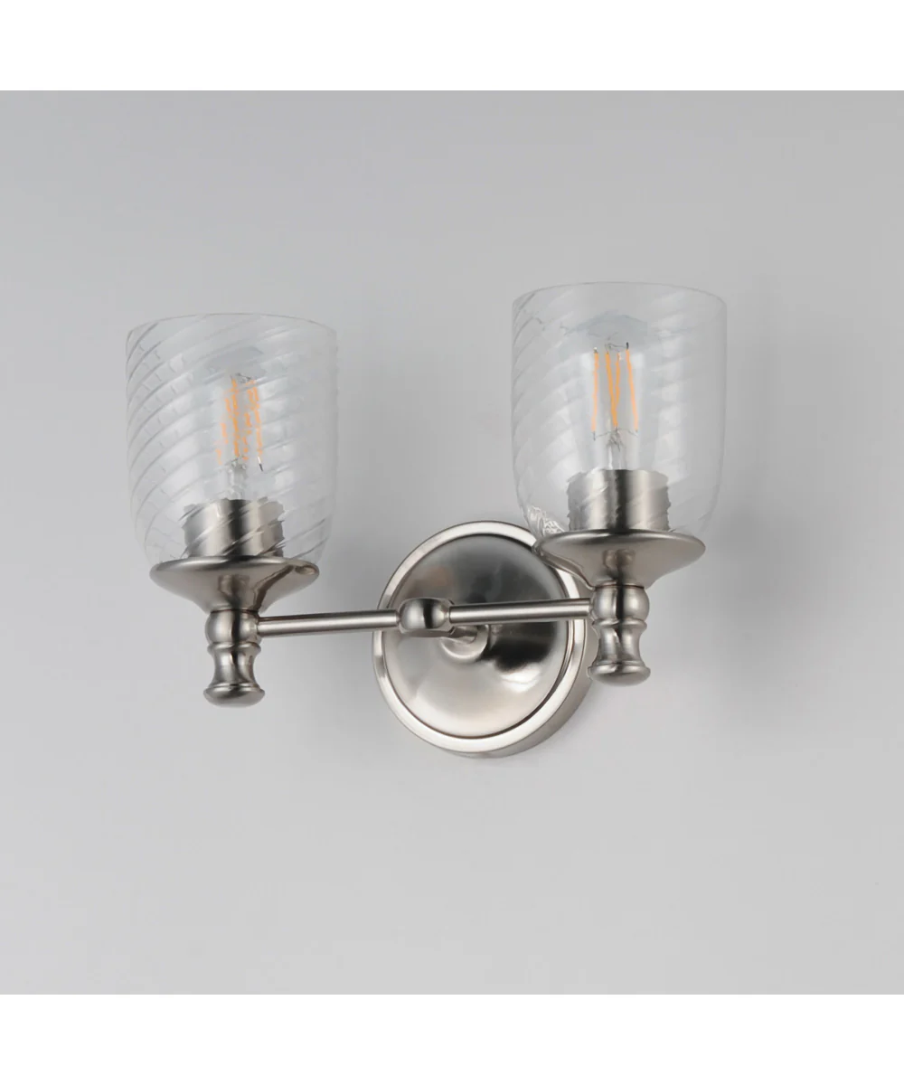 Swirl 2-Light Wall Sconce Satin Nickel - Image 4