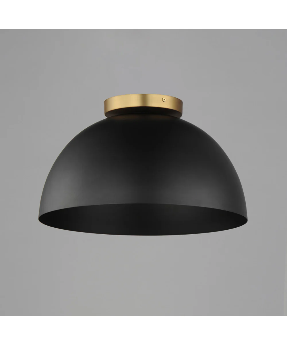Thelonious 16 inch Flush Mount Black / Natural Aged Brass - Image 2