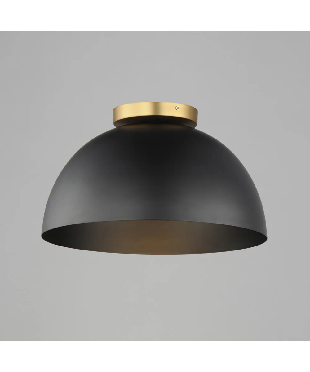 Thelonious 16 inch Flush Mount Black / Natural Aged Brass - Image 3
