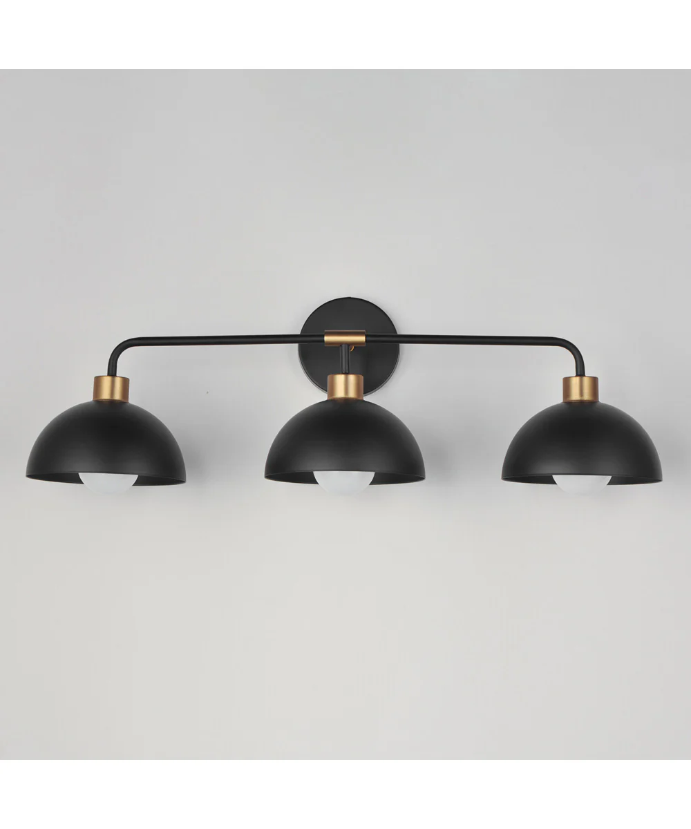 Thelonious 3-Light Bath Vanity Black / Natural Aged Brass - Image 2