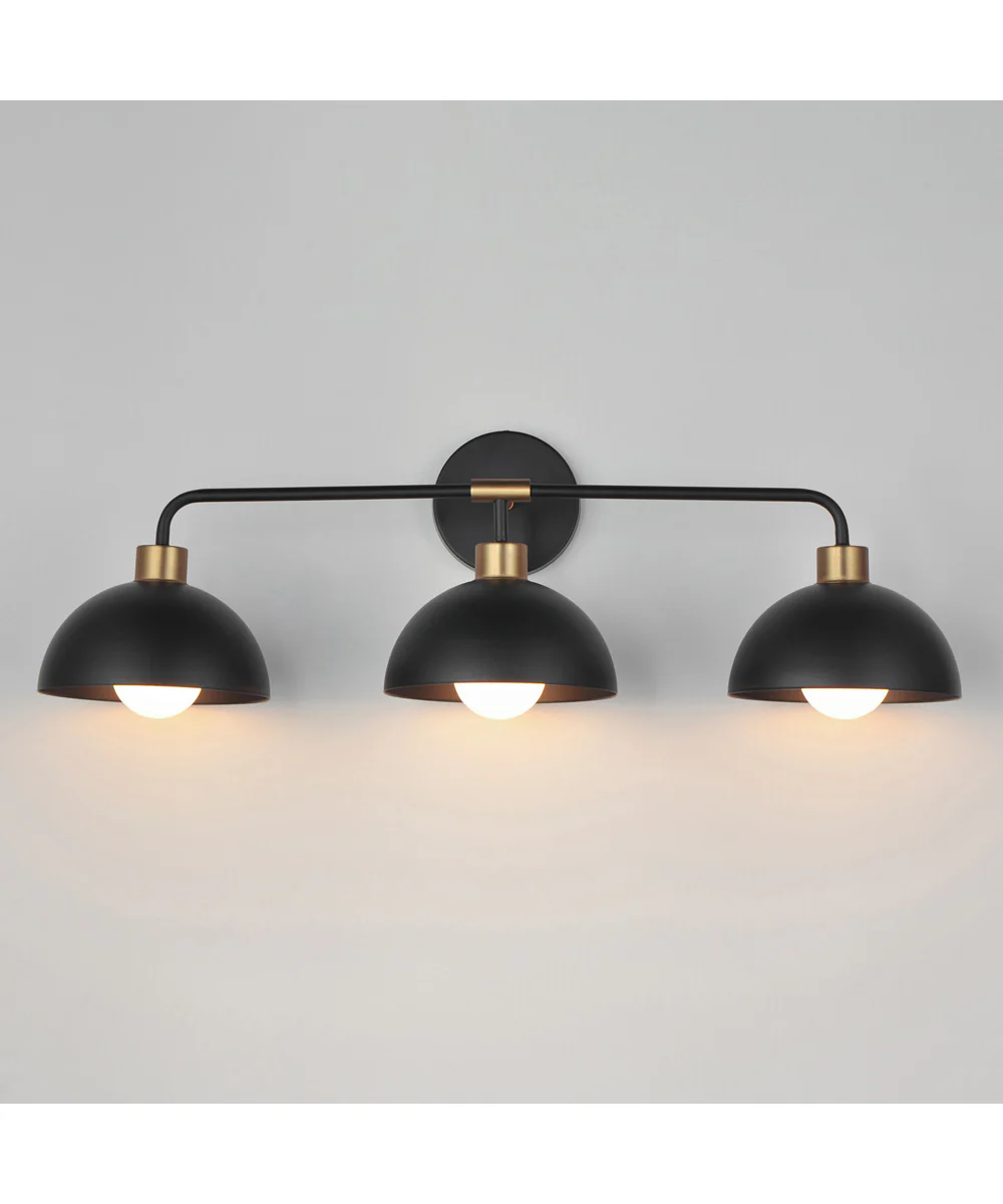 Thelonious 3-Light Bath Vanity Black / Natural Aged Brass - Image 3