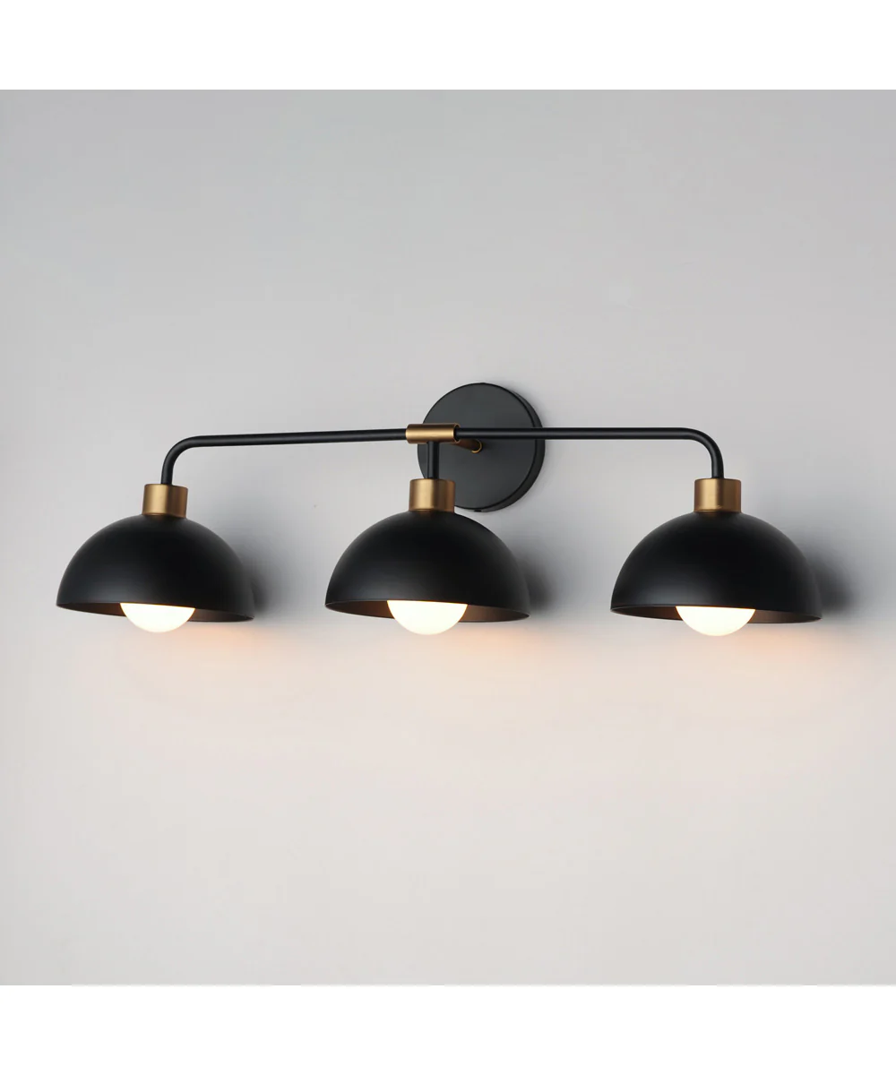 Thelonious 3-Light Bath Vanity Black / Natural Aged Brass - Image 4