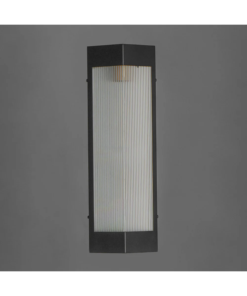 Triform 20 inch Outdoor Wall Sconce Black / Antique Brass - Image 2