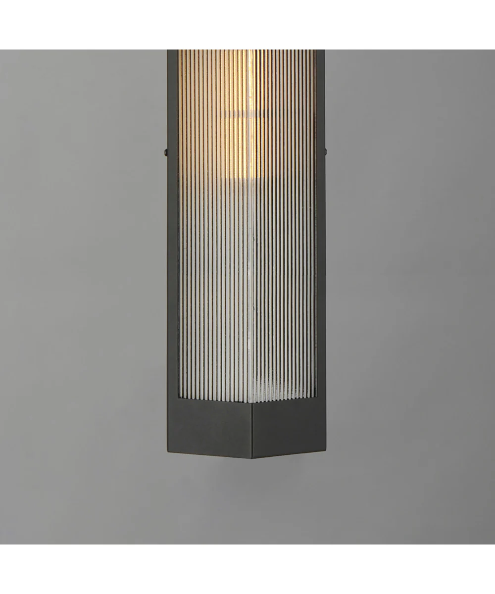 Triform 20 inch Outdoor Wall Sconce Black / Antique Brass - Image 4